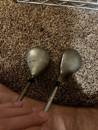 2x Vintage Hogan 1- Aluminum Driver 9.75* RH Men's Apex 4 Stiff Steel w 3 Spoon - Picture 3 of 8