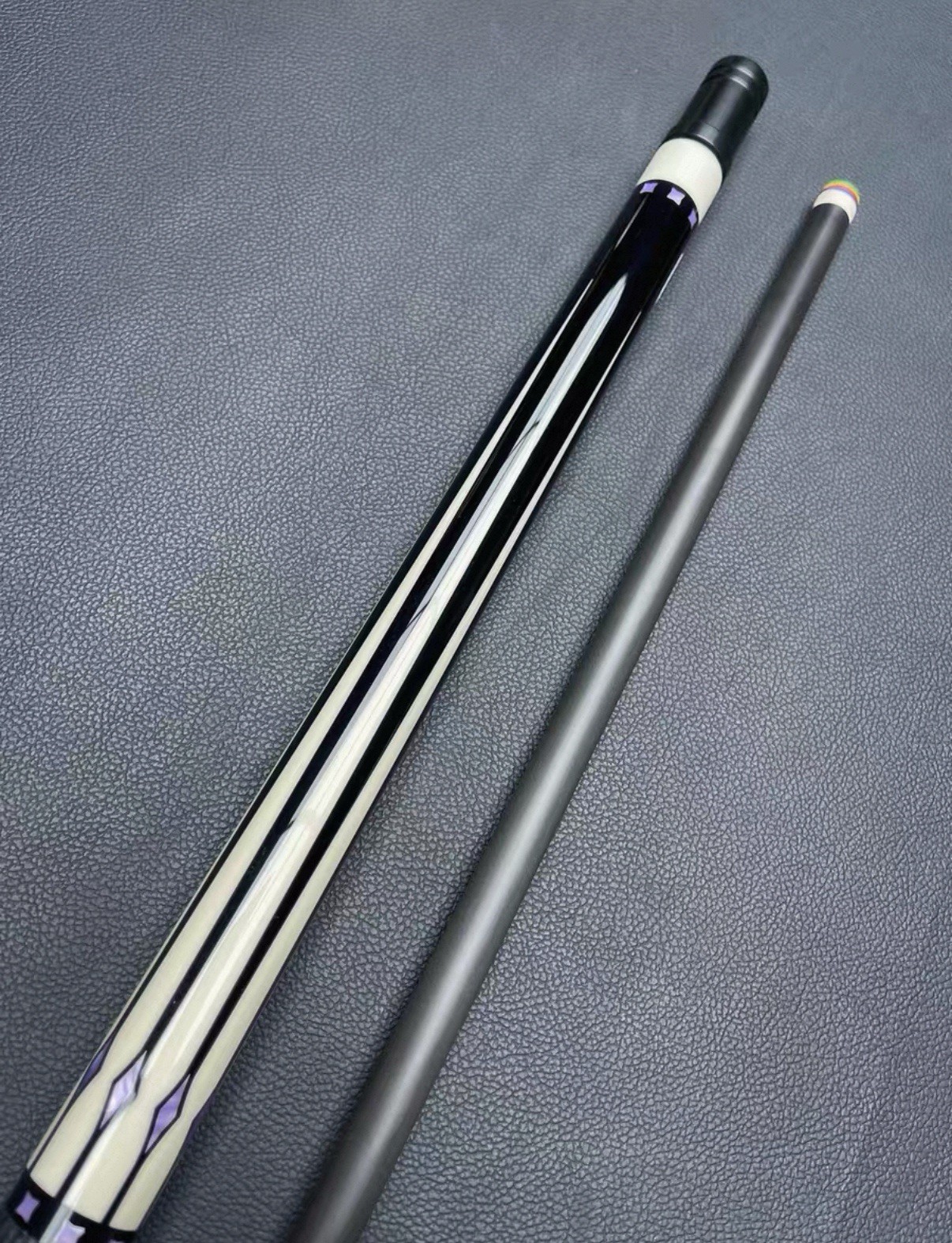 Tarik Light Shadow Series Pool Cue – Carbon Tube + Abalone/Inlay Forearm