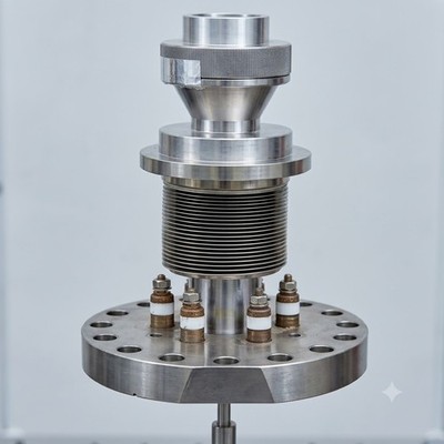 UHV CF6'' manipulator with tilt and rotary motion and electrical feed throughs
