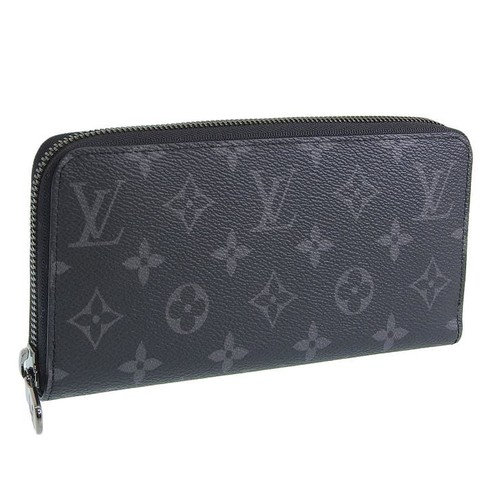 LOUIS VUITTON Riverall  Wallet Men s Long Wallet Monogram Eclipse Black Zippy Wa