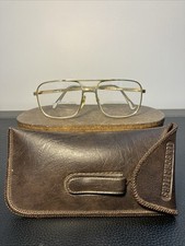 Vintage Aviator Gold Metal Glasses With LensCrafters Case