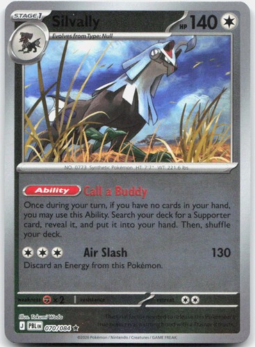 Silvally 70/84 ME05 Pitch Black Reverse Holo R NM Pokémon — English
