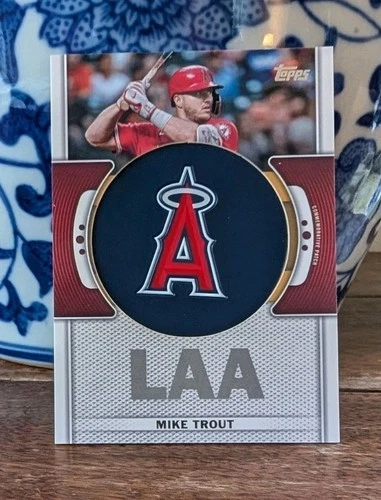 Mike Trout 2023 Topps Series 1 Team Logo Patch Card - Near Mint or Better