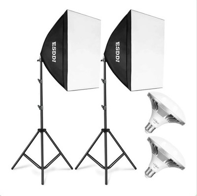 ESDDI 2x Profi Fotostudio Studioleuchte Studioset Softbox Studiolampe Stativ