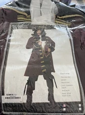 Pirate Captain Costume Small 38-40 The Designer Collection By Forum Novelties