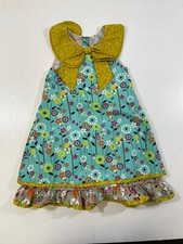 Jelly The Pug Girls Blue Floral Print Bow Detail Sleeveless A-Line Dress 6
