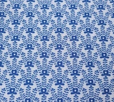 Pepino BTY Ana Sanfilippo P&B Textiles Blue Floral Print on Blue Speckled White