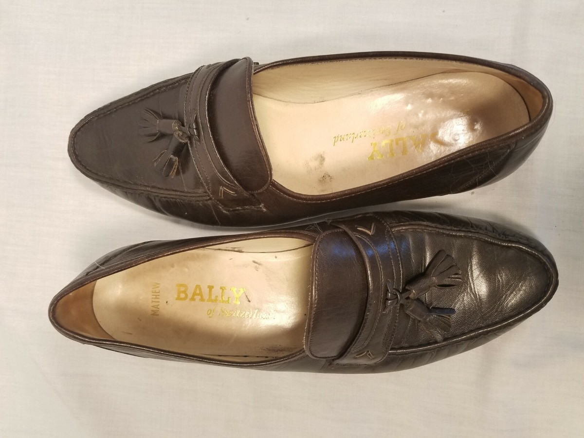 BALLY Mens Shoes Loafers US 8.5M Mathew Leather Brown  display picture 2