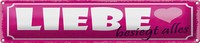 Blechschild Spruch 46X10Cm Liebe Besiegt Alles Herz Dekoration