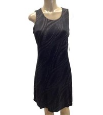 NWT Nine West Black Shimmer Sleeveless Lined Dress  Size 8