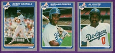 Mariano Duncan 1985 Fleer Update L.A. Dodgers Team of 3 - Exact Cards Shown