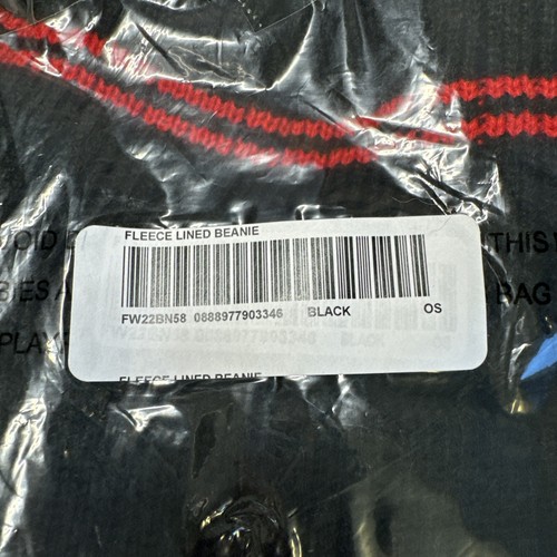 Supreme Fleece Lined Beanie BLACK Deadstock Green Logo Red FW22BN58 NEW SEALED - Picture 6 of 6