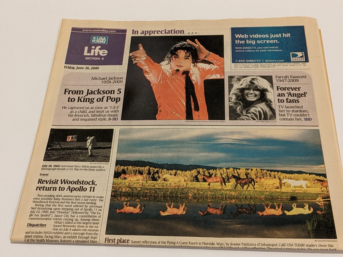USA Today Michael Jackson Dies Complete Paper June 26-28, 2009