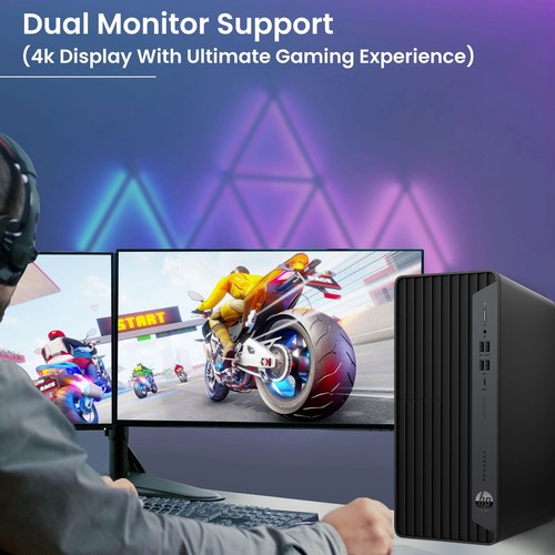 HP G6 Tower RGB Gaming PC Bundle Core i5-10th 64GB SSD HDD NVIDIA Graphics Wi-Fi - Afbeelding 5 van 10