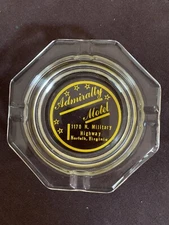 VINTAGE ADVERTISEMENT, GLASS ASH TRAY, NORWALK, VA. 