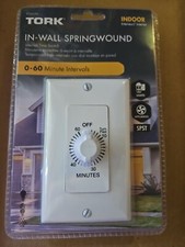 Indoor Light Timer - TORK RFD60M Countdown Hardwired In-Wall Springwound - NEW