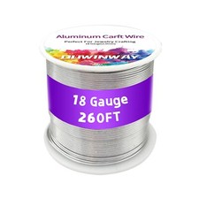 18Gauge Silver Aluminum Crafts Wire 260FT for Jewelry Crafting Gemstone Metal...
