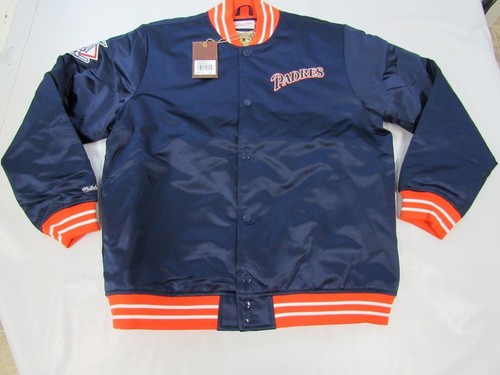 San Diego Padres Mens Mens Mitchell & Ness Heavy Satin Button Snap Jacket $150 - Picture 11 of 12
