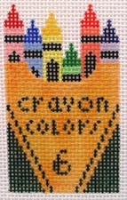 Mini Crayons Hand Painted Needlepoint Canvas 13 M