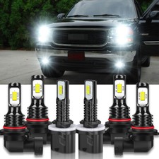 For GMC Yukon XL 1500 2500 2000-2006 LED Headlight High Low Fog Light Bulbs Kit
