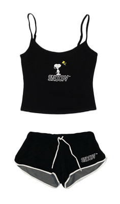 Peanuts Women's Pajamas Snoopy Pajamas Terry Shorts Top Short Size S, M, L, XL