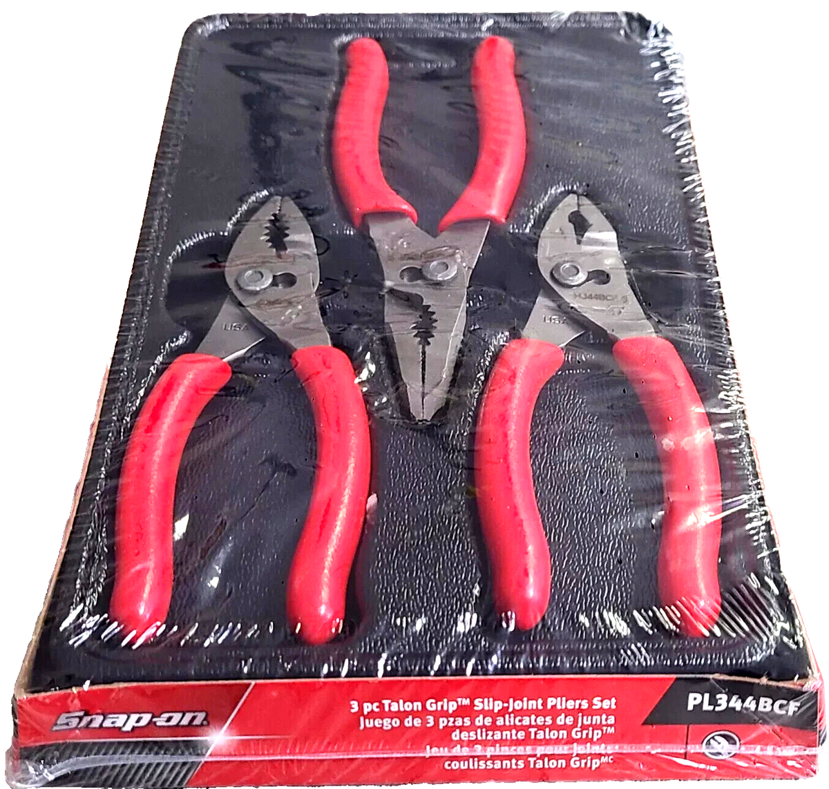 SNAP ON TOOLS USA PL344BCF 3 Piece Slip Joint Pliers Set Red SNAP ON TOOLS USA PL344BCF 3 Piece Slip Joint Pliers Set Red