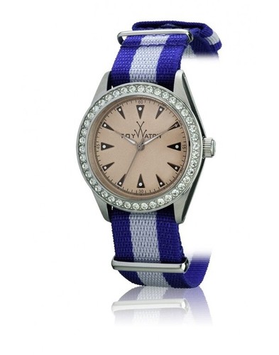 Toy Watch Women's Swarovski Crystals Stainless Steel Blue Gray Strap 36mm Watch - Picture 1 of 4