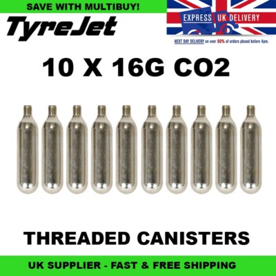 Co2 Tank Gas Canister Bike Pump THREADED CO2 16g Canisters 10x