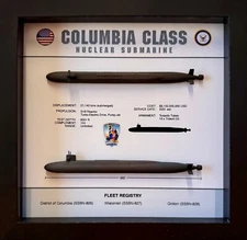 Columbia Class Submarine Shadow Display Box, 9" x 9", Black