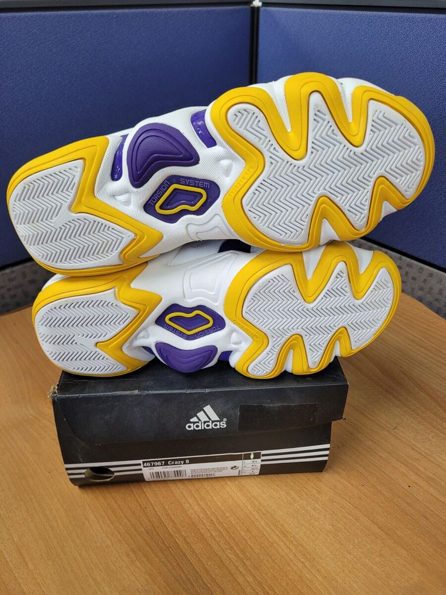 Adidas Crazy 8 'Lakers Home' Mens Size 9 - 467967 White Adidas Crazy 8 'Lakers Home' Mens Size 9 - 467967 White
