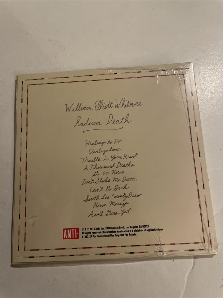 EE William Elliott Whitmore Radium Death [New CD] Sealed 45778738229