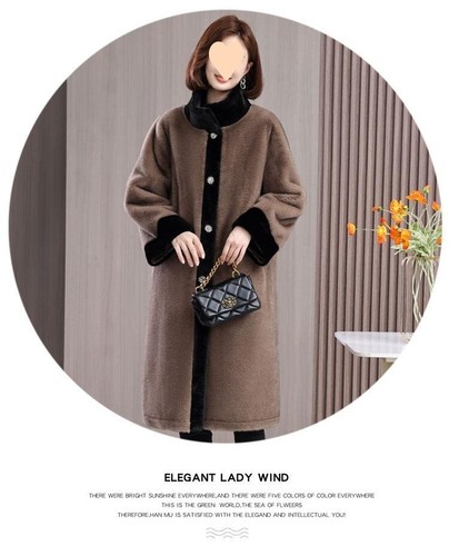 Female Western Mom mink fur coat winter long style - Picture 8 of 18