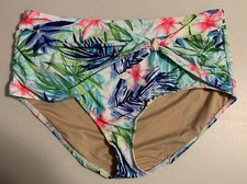 Cacique Swim Bikini bottom Size 22 Floral Print Plus Size Swimwear Bathing NWT