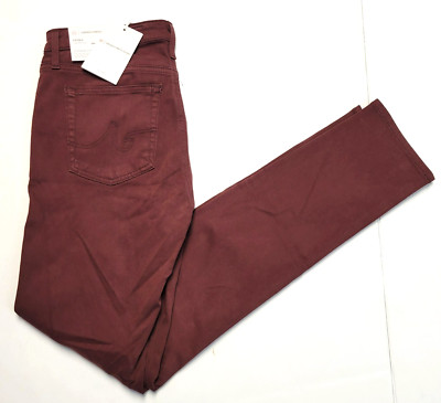 New $205 AG JEANS The Prima Women 27x30 Cigarette Plum Purple STRETCH SATEEN 27