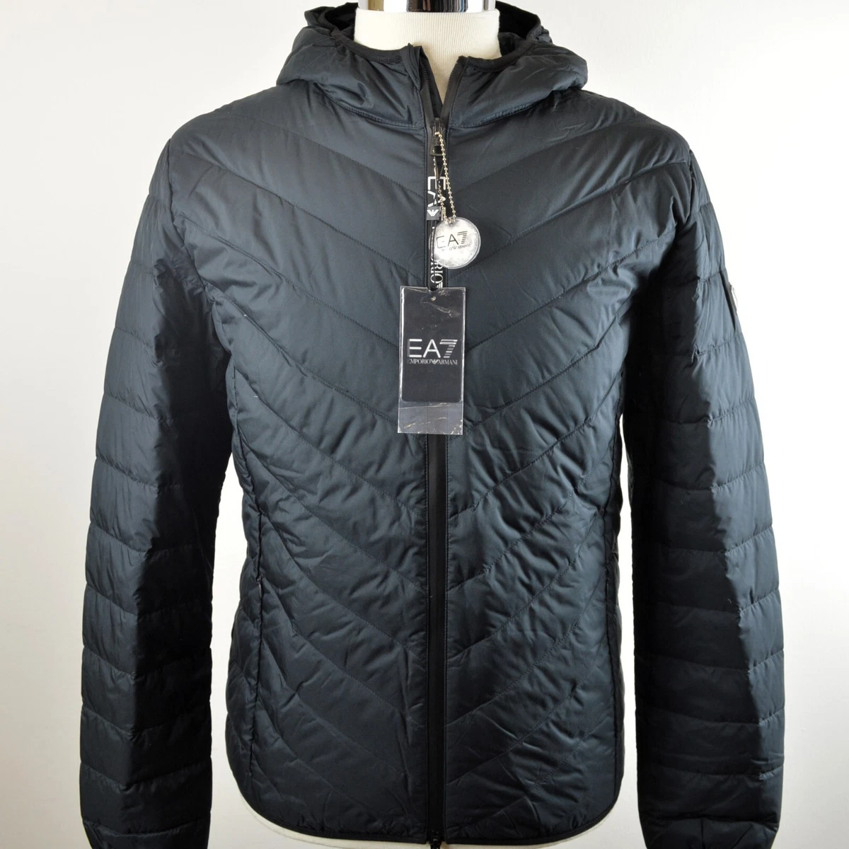 Veste homme Emporio Armani EA7 capuche bleue tampon bouclier large prix de pri
