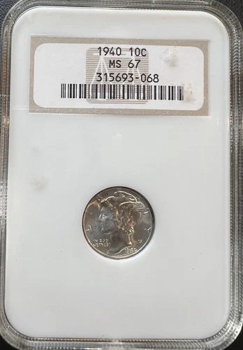 1940 10C Mercury Dime NGC MS 67