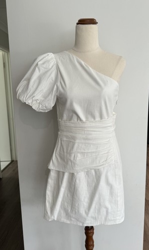 Runaway The Label White Mini Dress Size Medium AU 10 White Party Wedding Hens - Bild 5 von 14