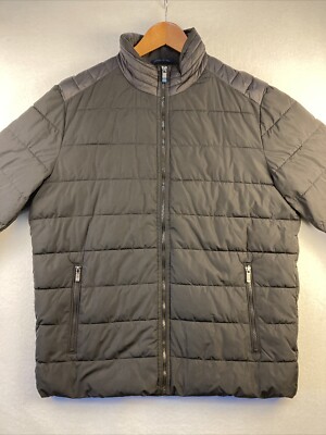 Weatherproof Black Men s  Fleece Lined Collar Puffer Jacket Size Large NWOT New