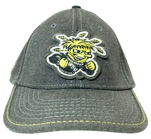 Wichita State University Wushock OC Sports Gray Proflex Fitted Hat - Picture 2 of 3