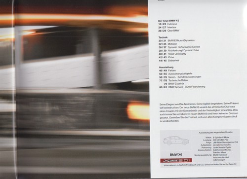 BMW X6 E71 - 2008 Prospekt / Brochure deutsch / german - Picture 2 of 5