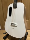 REDUCED Lava Blue Guitar & Case , Frost White/Walnut. Mint! Parlour Size.