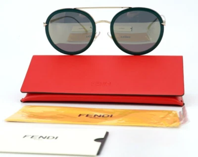 Lunettes de soleil FENDI FF 0156/S 51-22 140 métal optyl vert argent unisexe ... - Photo 1/4