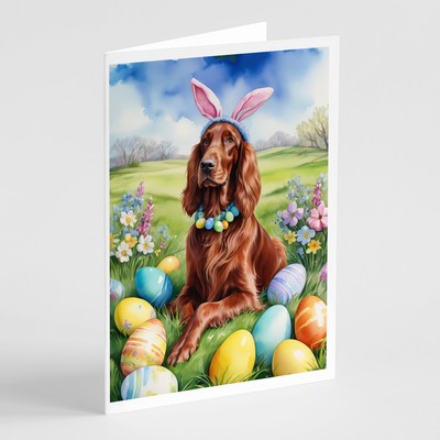Irish Setter Easter Egg Hunt Greeting Cards Envelopes Pack of 8 DAC5077GCA7P