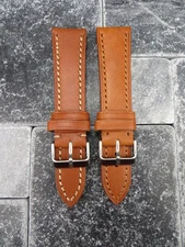 20mm VICTORINOX SWISS ARMY Brown COW LEATHER STRAP CAVALRY Thick Watch BAND Tan