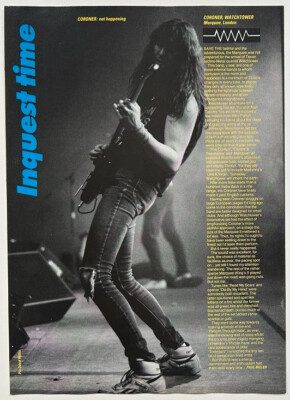 CORONER - 1990 Full page UK magazine poster feature