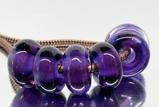 Big Hole Handmade Lampwork Glass Beads From Murano Tamara Yarilo Brand 6 Pcs