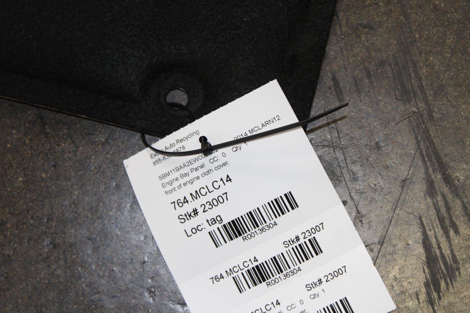 Mclaren MP4-12C, Front Engine Cloth Cover, Used