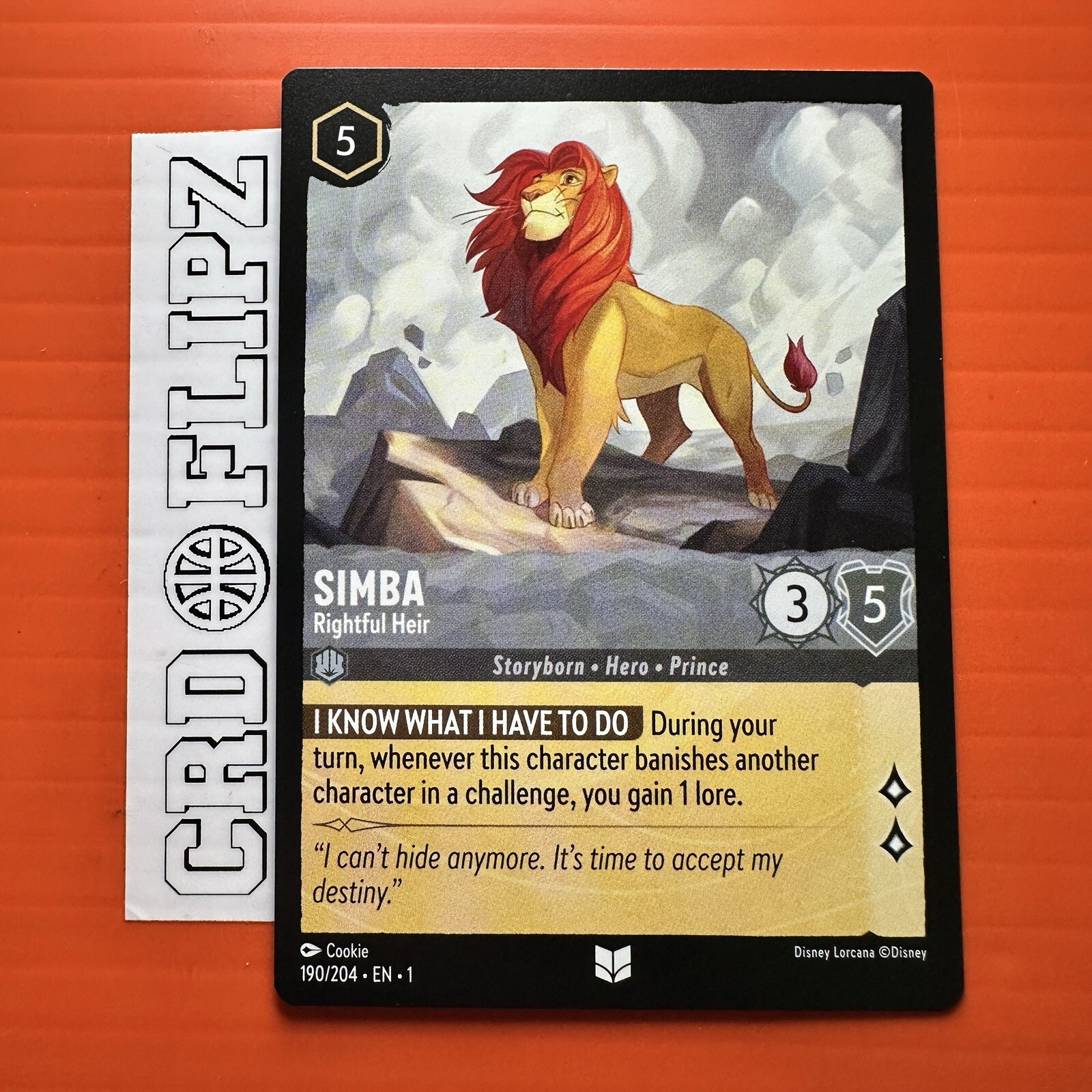 Disney Lorcana Simba - Rightful Heir 190/204 Uncommon NM TCG