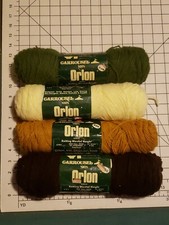 Vtg Carrousel Yarn 100 Orlon Acrylic Brown, 4 ounces, 4 Ply, Lot of 4