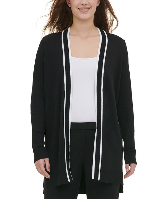 Calvin Klein Womens Black Striped Long 